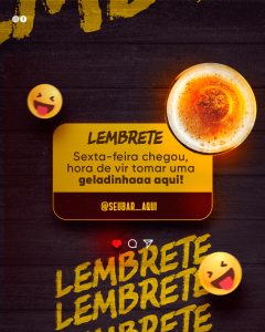 Lembrete Sexta Feira Cehgou Hora De Vir Tomar Uma Social Media PSD Editável