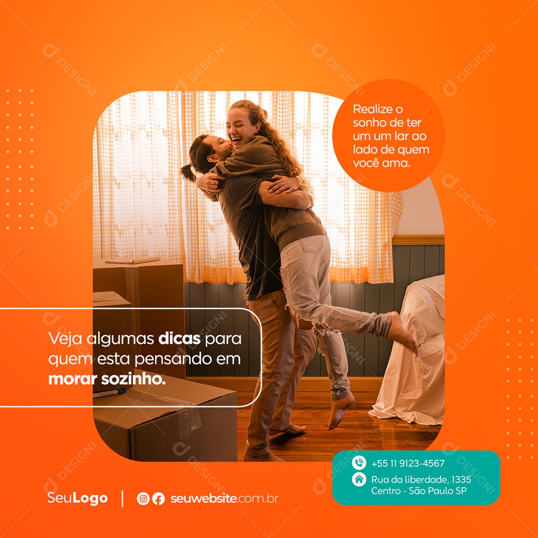 Veja Algumas Dicas Para Quem Está Pensando Em Morar Sozinho Social Media PSD Editável