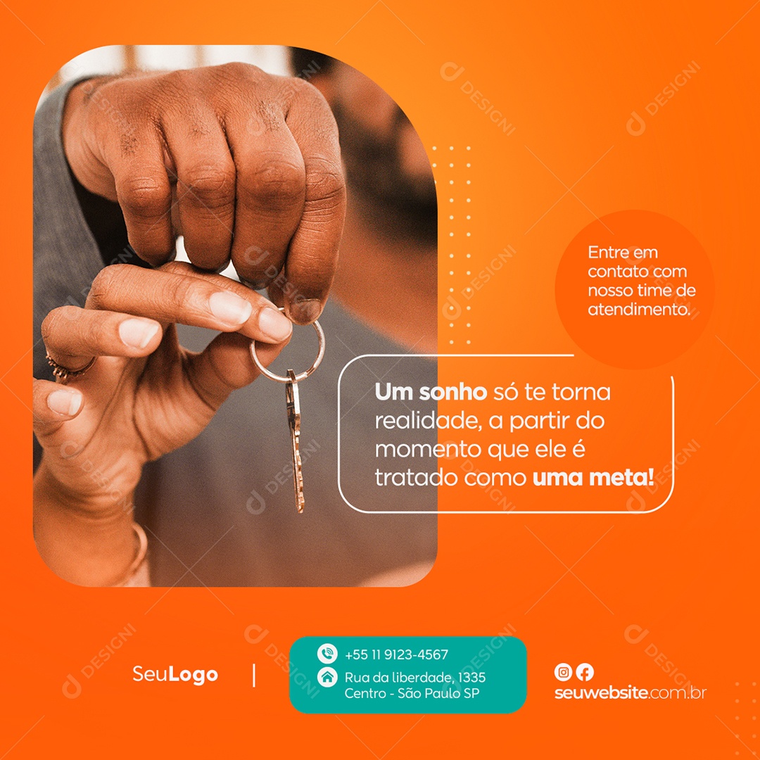 Um Sonho Se Torna Realidade Com Agente Social Media PSD Editável