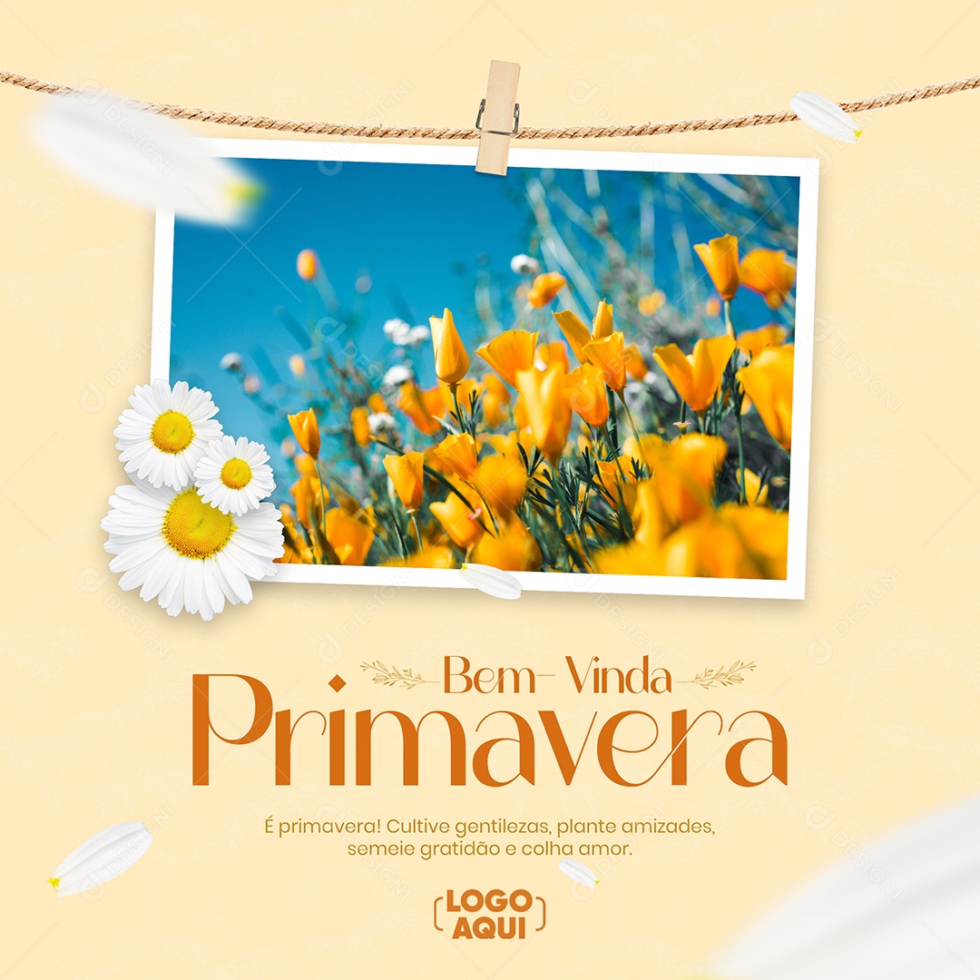 Bem Vinda Primavera Dia 22 De Setembro Social Media PSD Editável