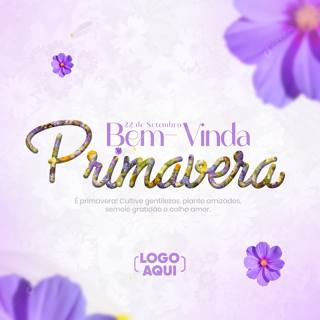 Bem Vinda Primavera Dia 22 De Setembro Social Media PSD Editável