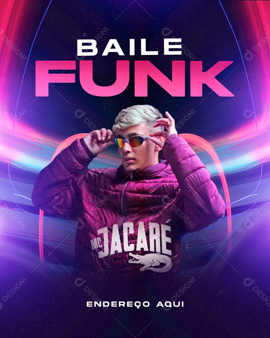 Social Media Baile Funk Mc Jacaré PSD Editável