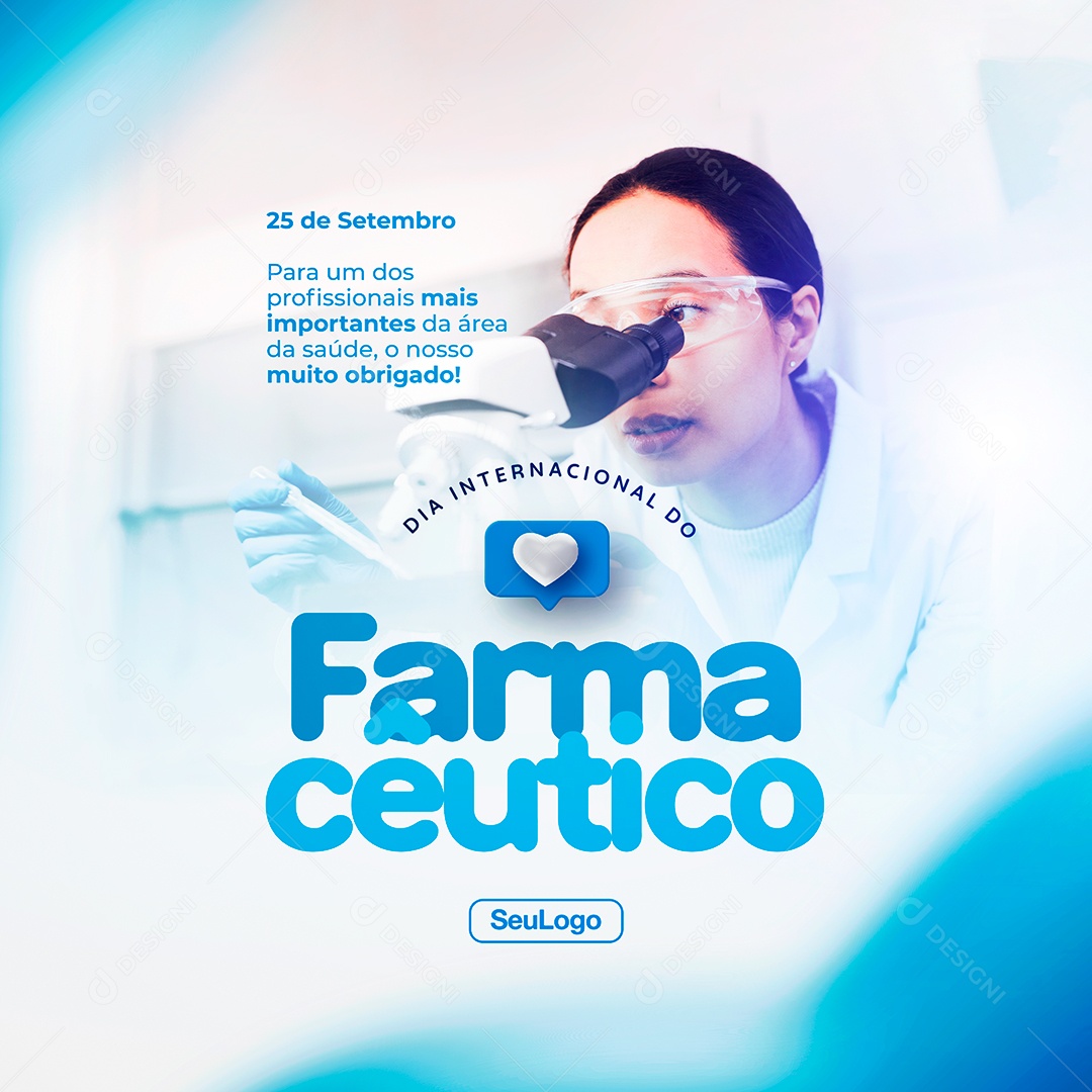 Para um dos Profissionais mais importante Dia do Farmacêutico Social Media PSD Editável
