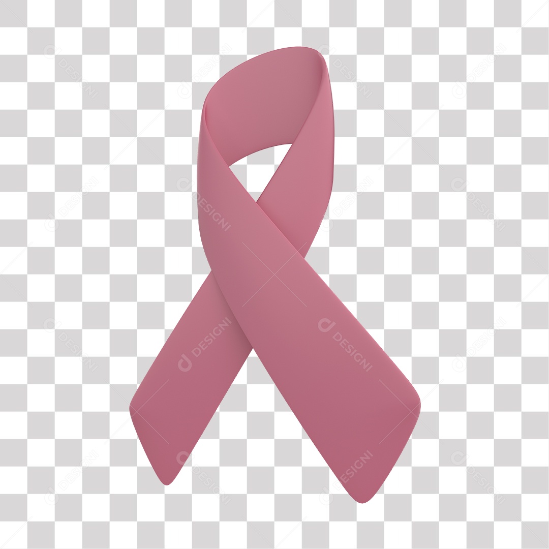Laço Rosa Elemento 3D para Composição PNG Transparente