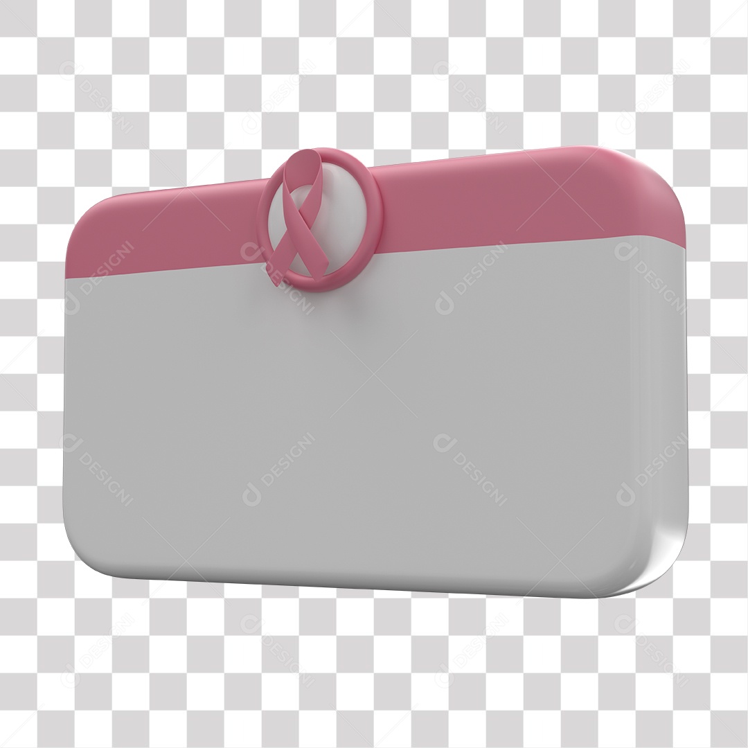 Caixa de Perguntas para Outubro Rosa Elemento 3D PNG Transparente