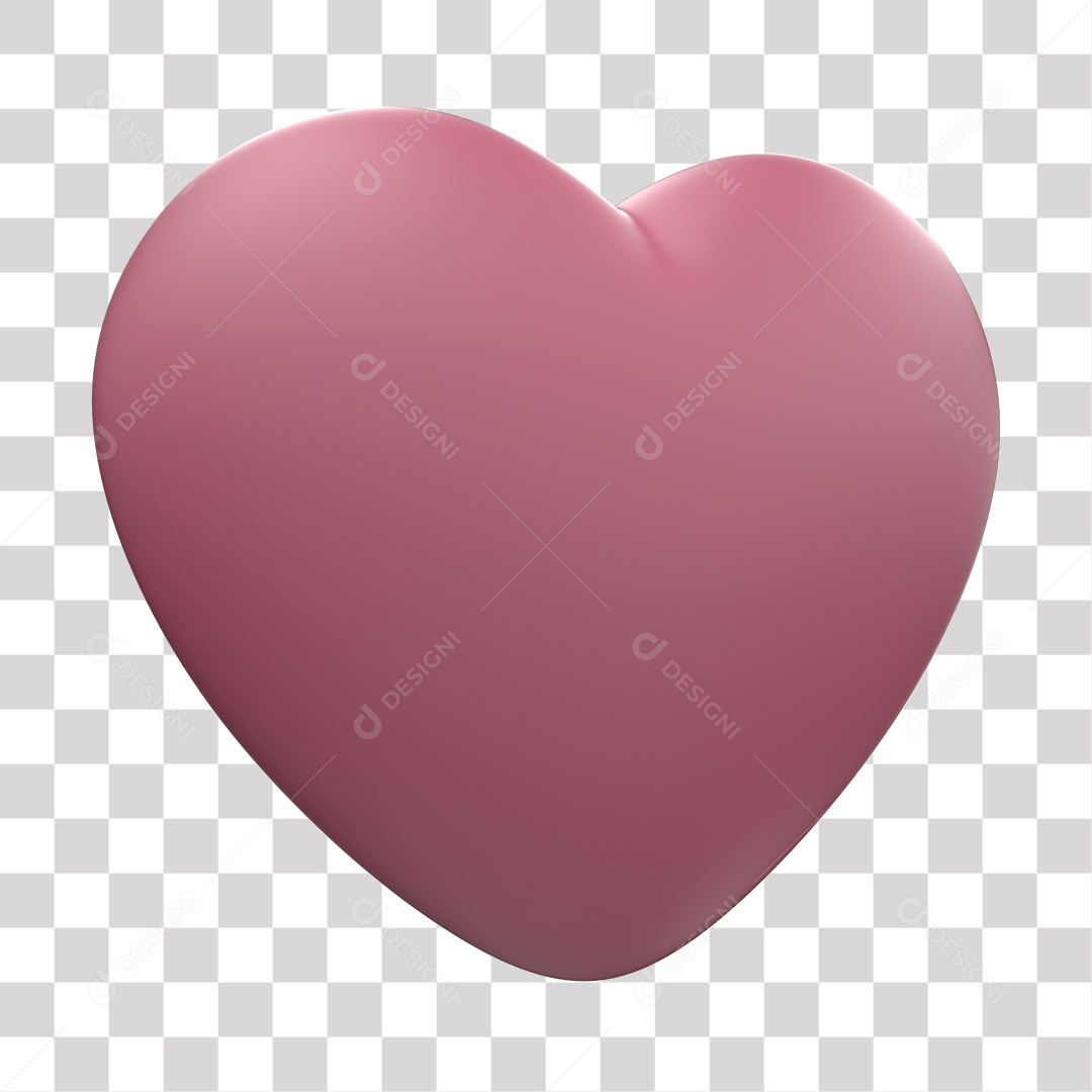 Coração 3D para Outubro Rosa Elemento PNG Transparente