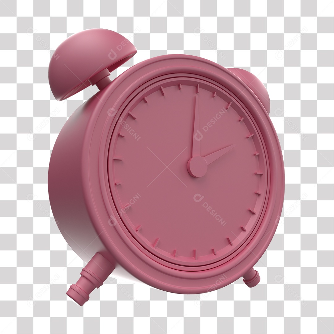 Relógio Rosa para Outubro Rosa Elemento 3D PNG Transparente