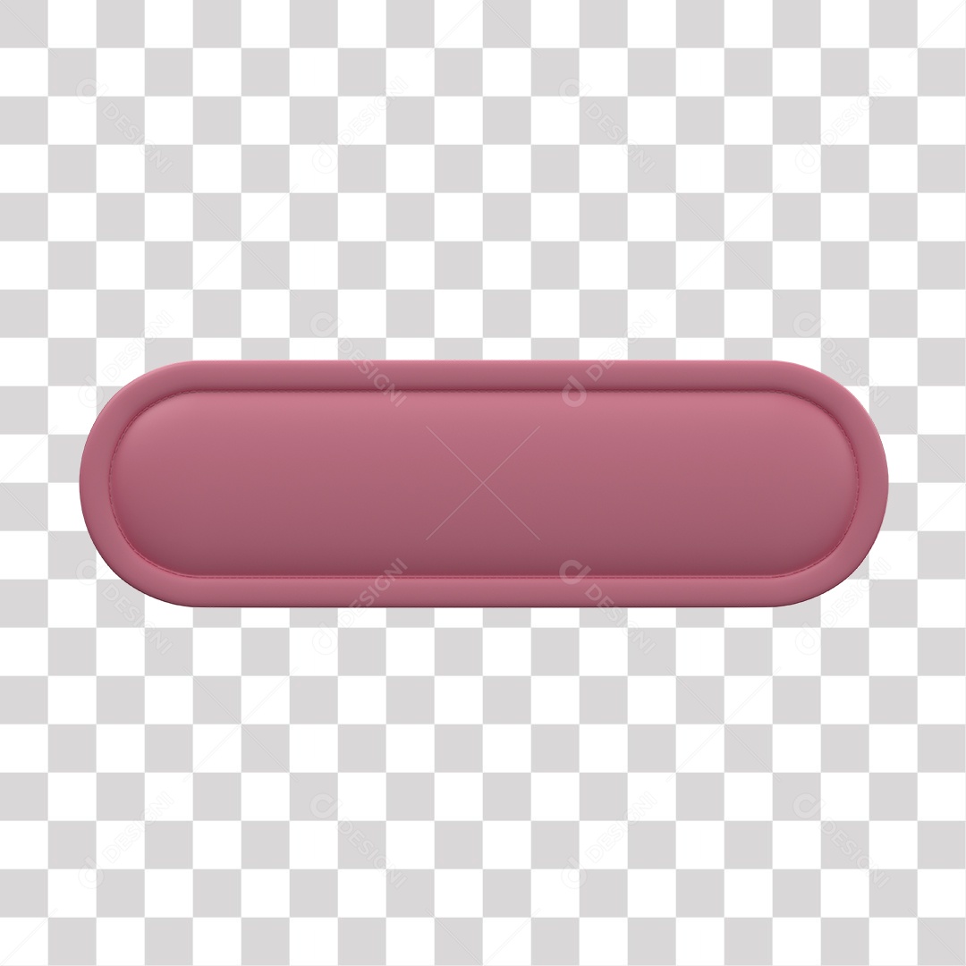 Placa Rosa Elemento 3D para Composição PNG Transparente