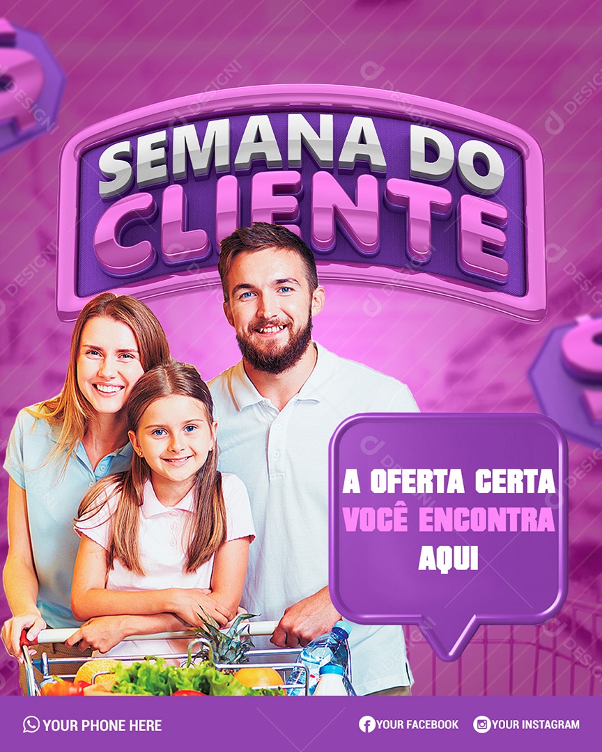 Social Media Semana Cliente Supermercados a Oferta Certa PSD Editável