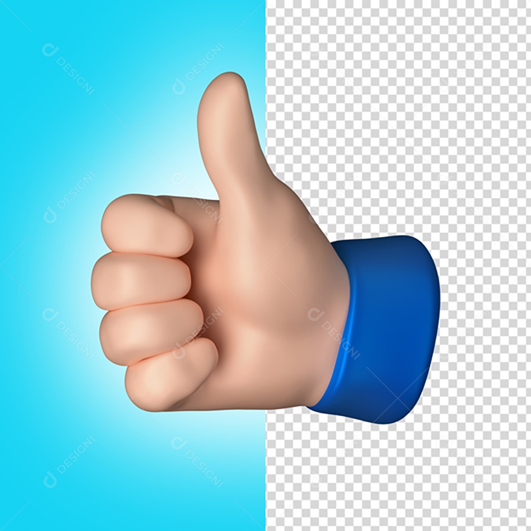 Hand Like Positive 3D PNG Transparent No Background