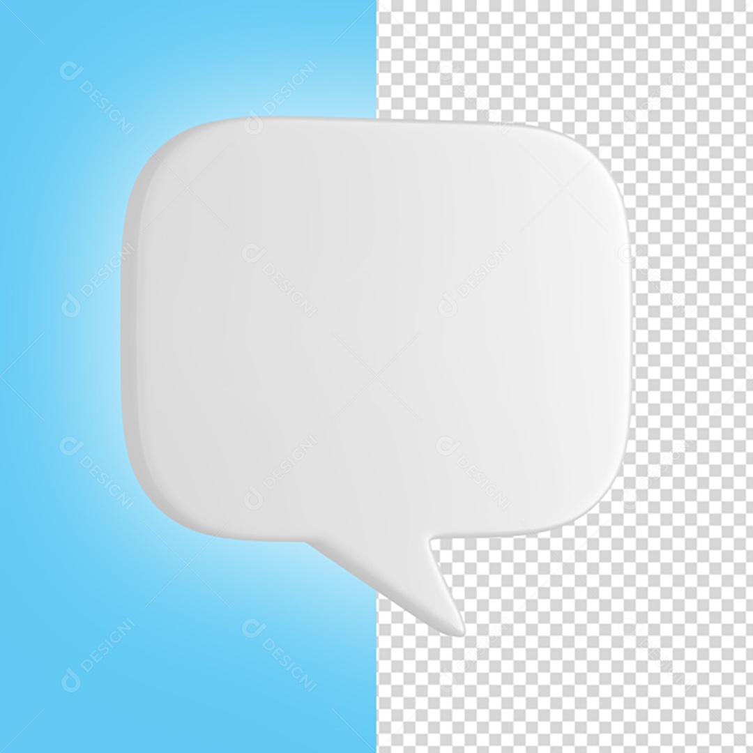 Balão Mensagem 3D PNG Transparente Sem Fundo