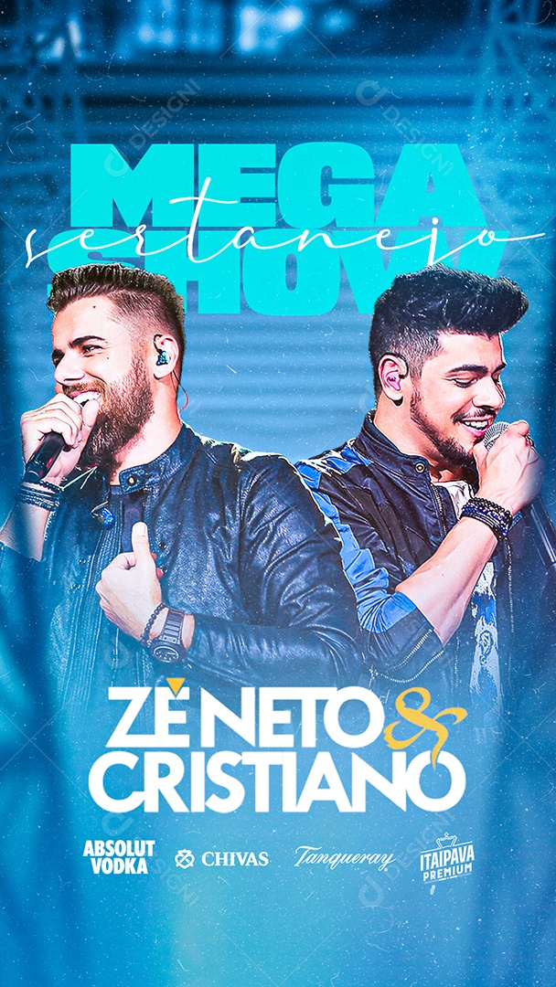 Story Mega Show Sertanejo Zé Neto e Cristiano Flyer Social Media PSD Editável
