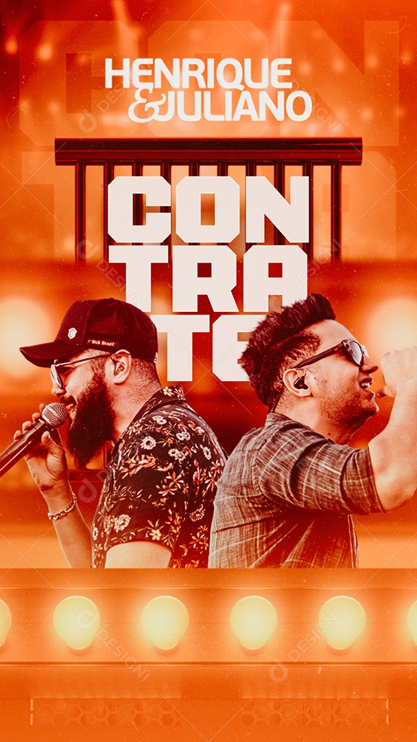Story Contrate Henrique e Juliano Flyer Social Media PSD Editável
