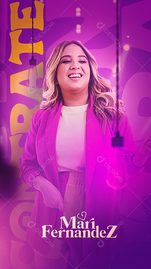Story Contrate Mari Fernandez Flyer Social Media PSD Editável