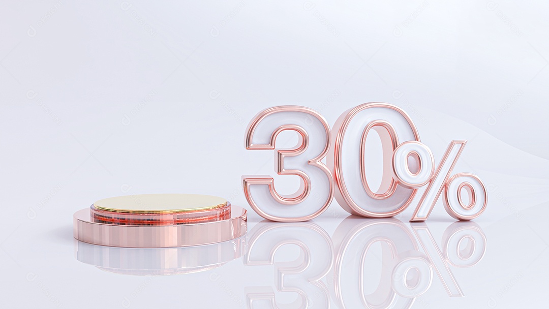 Background Podium Dourado 30% De Descontos PSD Editável