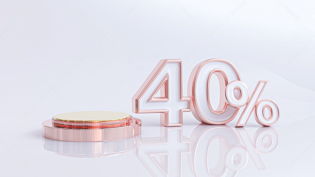 Background Podium Dourado 40% De Descontos PSD Editável