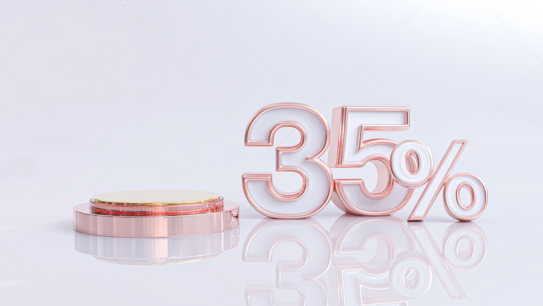 Background Podium Dourado 35% De Descontos PSD Editável