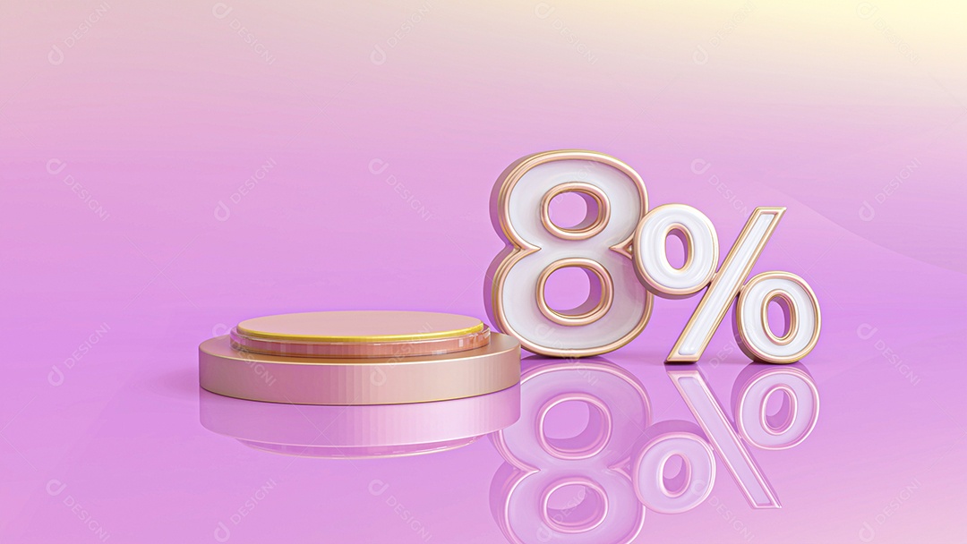 Background Dourado 8% De Descontos PSD Editável