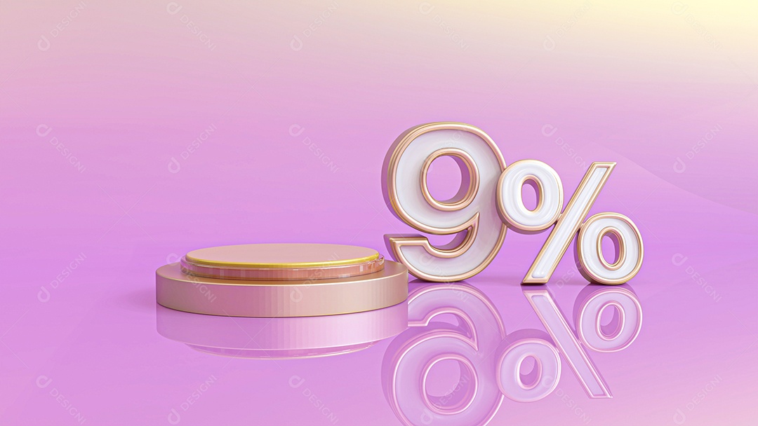 Background Dourado 9% De Descontos PSD Editável