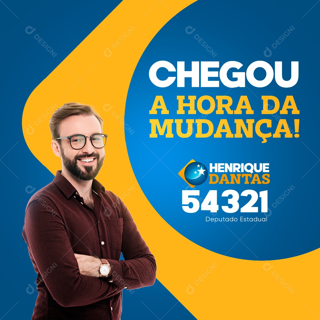 Chegou a hora da mudança Política Social Media PSD Editável