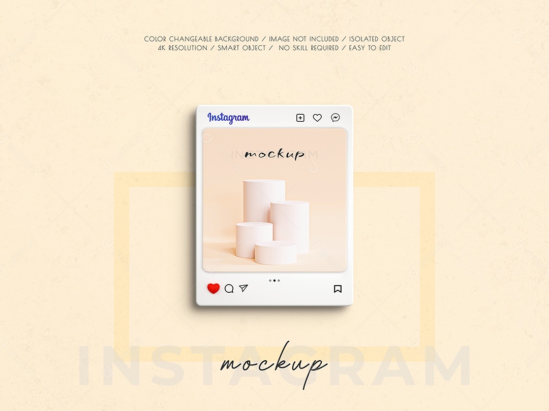 Mockup do Instagram 3D PSD Editável