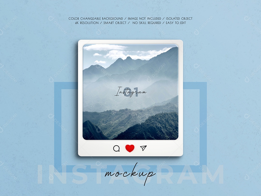 Mockup do Instagram 3D PSD Editável