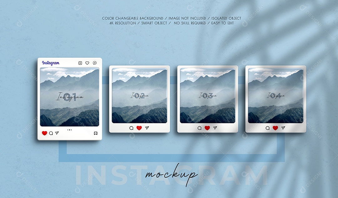 Mockup do Instagram 3D PSD Editável