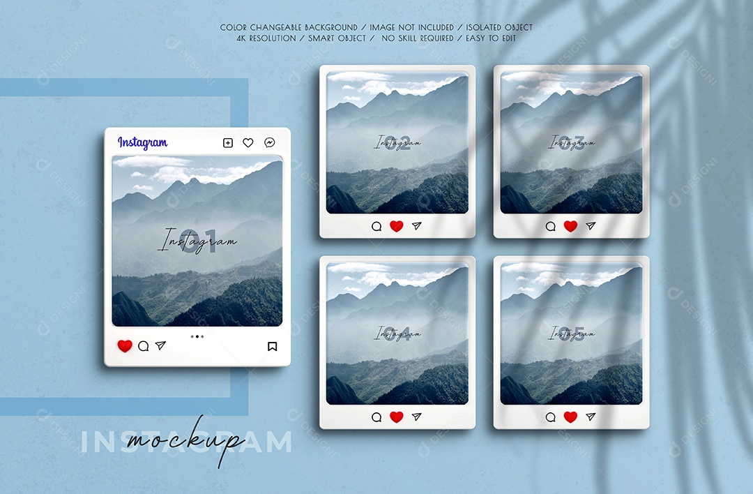 Mockup do Instagram 3D PSD Editável