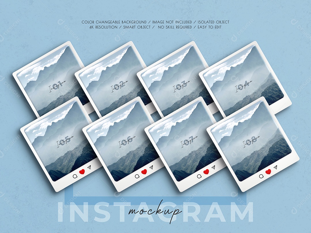 Mockup do Instagram 3D PSD Editável