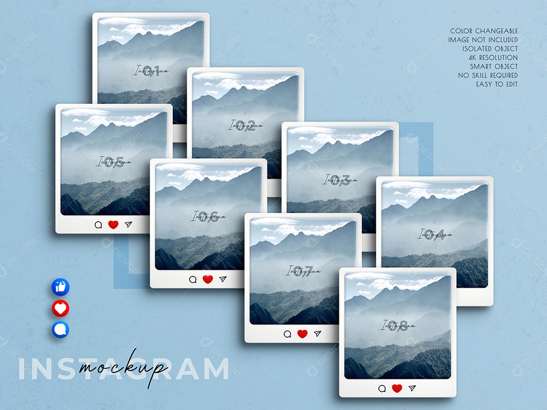 Mockup do Instagram 3D PSD Editável