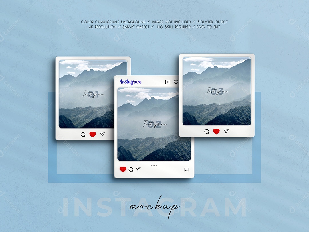 Mockup do Instagram 3D PSD Editável