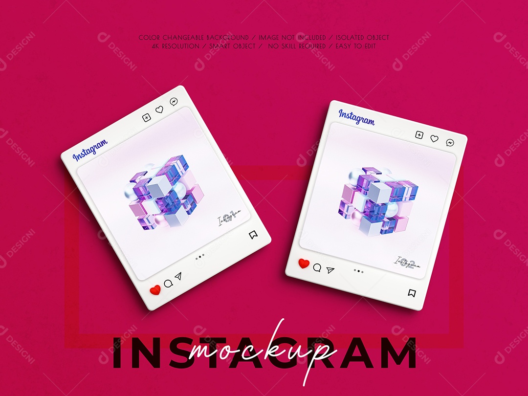 Mockup do Instagram 3D PSD Editável