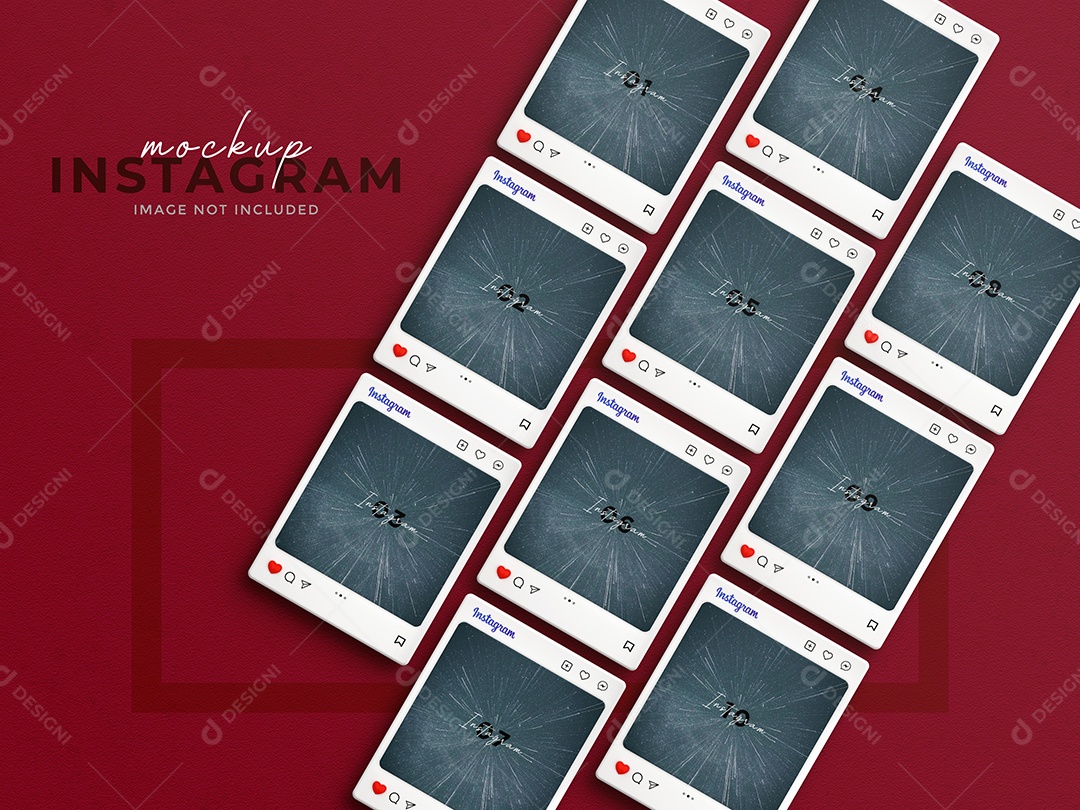 Mockup de Interface do Instagram 3D PSD Editável