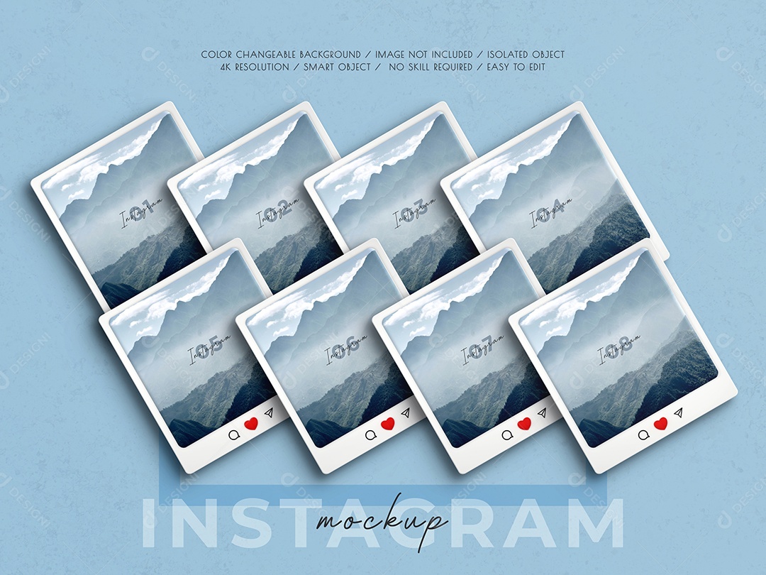 Mockup de Interface do Instagram 3D PSD Editável