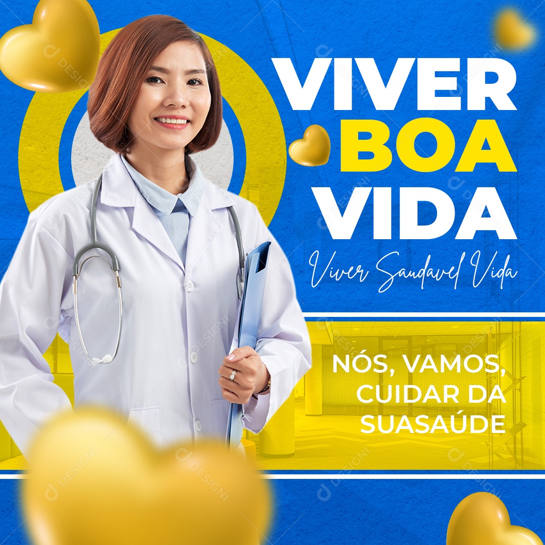 Social Media Viver Boa Vida Alimentação Saúdavel PSD Editável