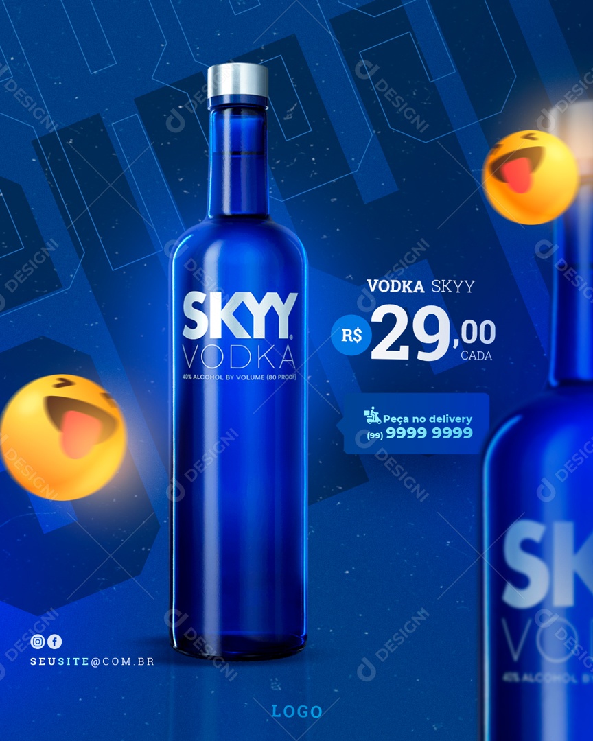 Skyy Vodka A Melhor Para Sua Noite Social Media PSD Editável