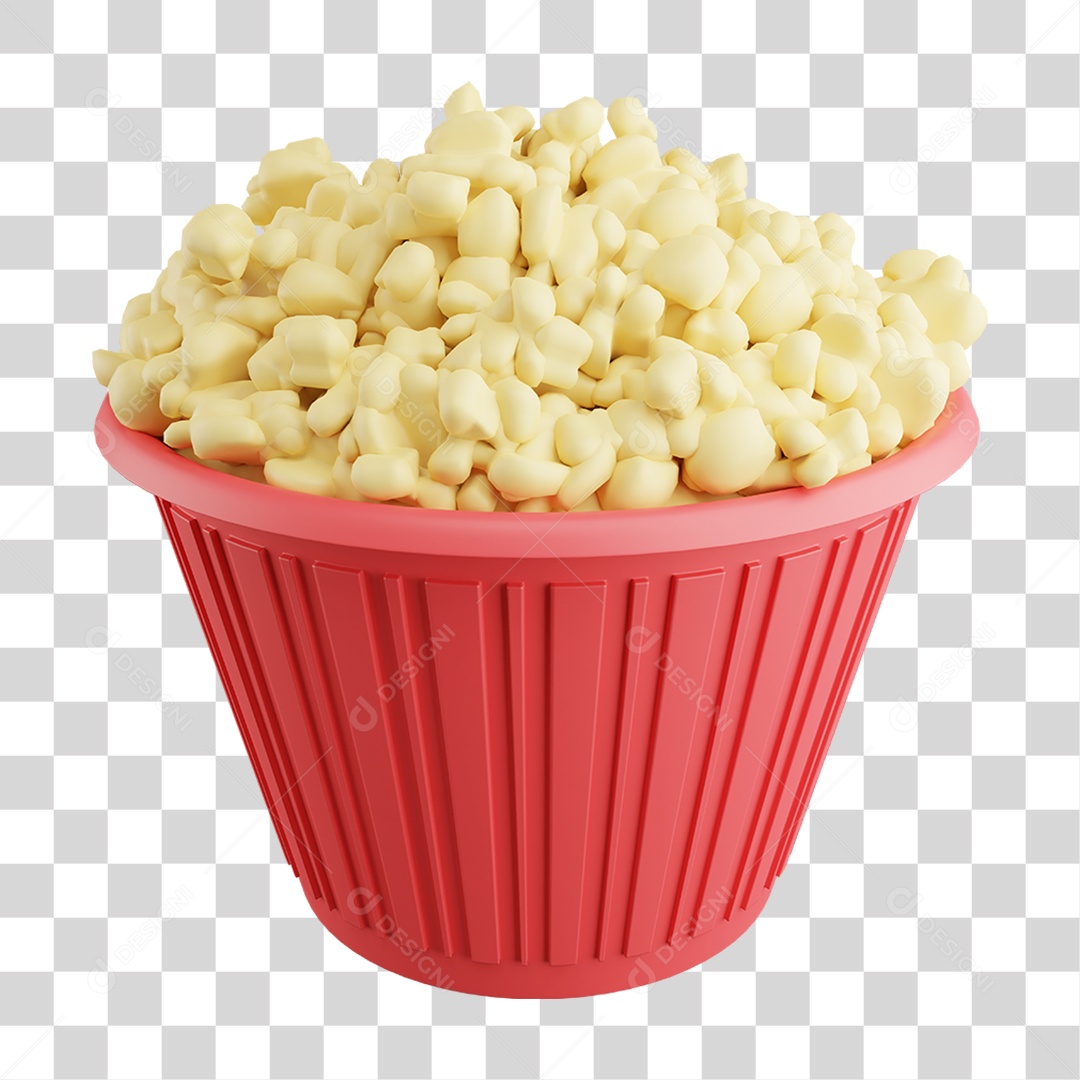 Pote com Pipoca PNG Transparente