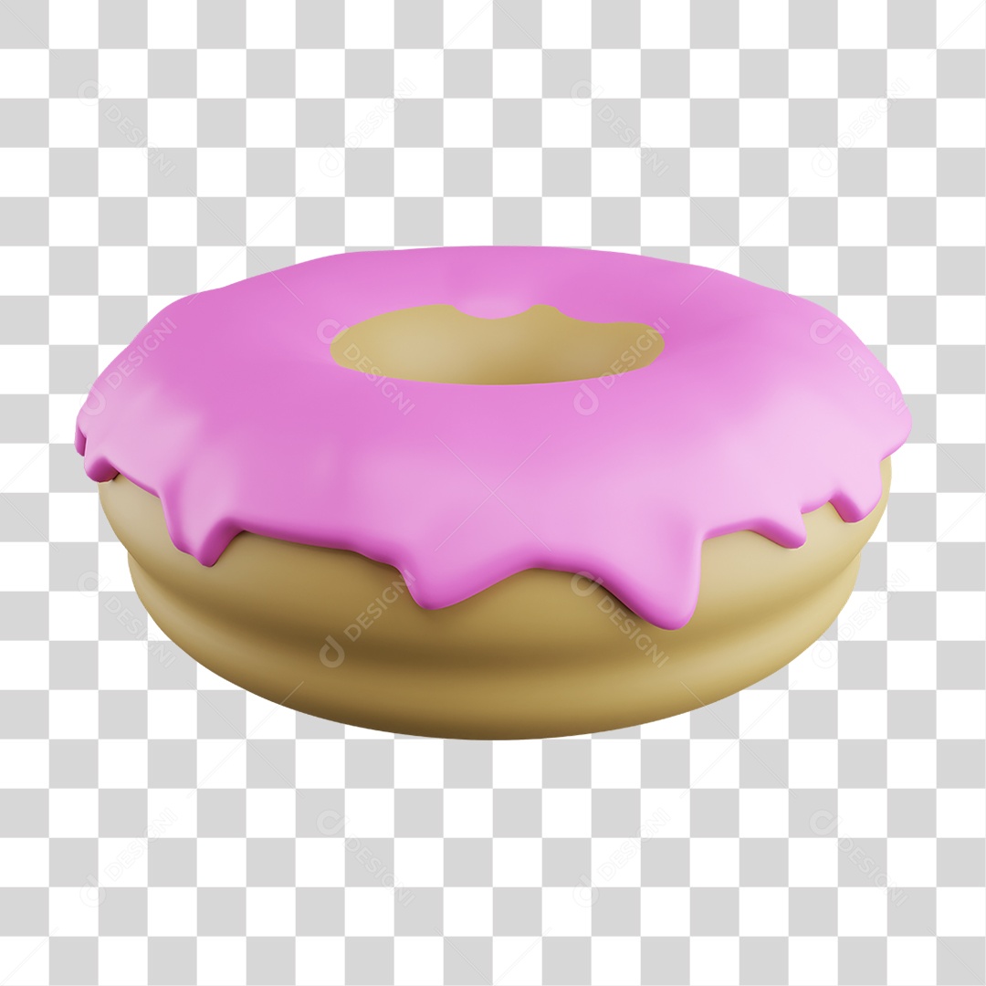 Donut de Framboesa PNG Transparente