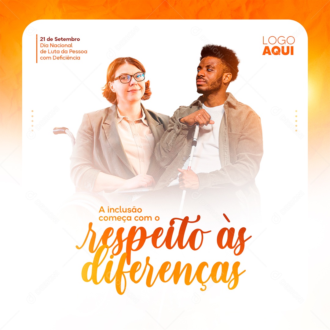 Dia de Luta da Pessoa com Deficiência 21 de Setembro Social Media PSD Editável