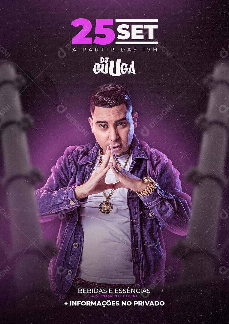 Show Dj Guuga Flyer Social Media Editable PSD