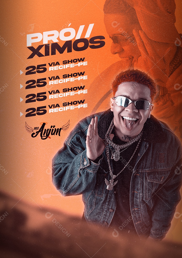 Story Flyer Agenda Semanal Próximos Shows Mc Anjin Social Media PSD Editável