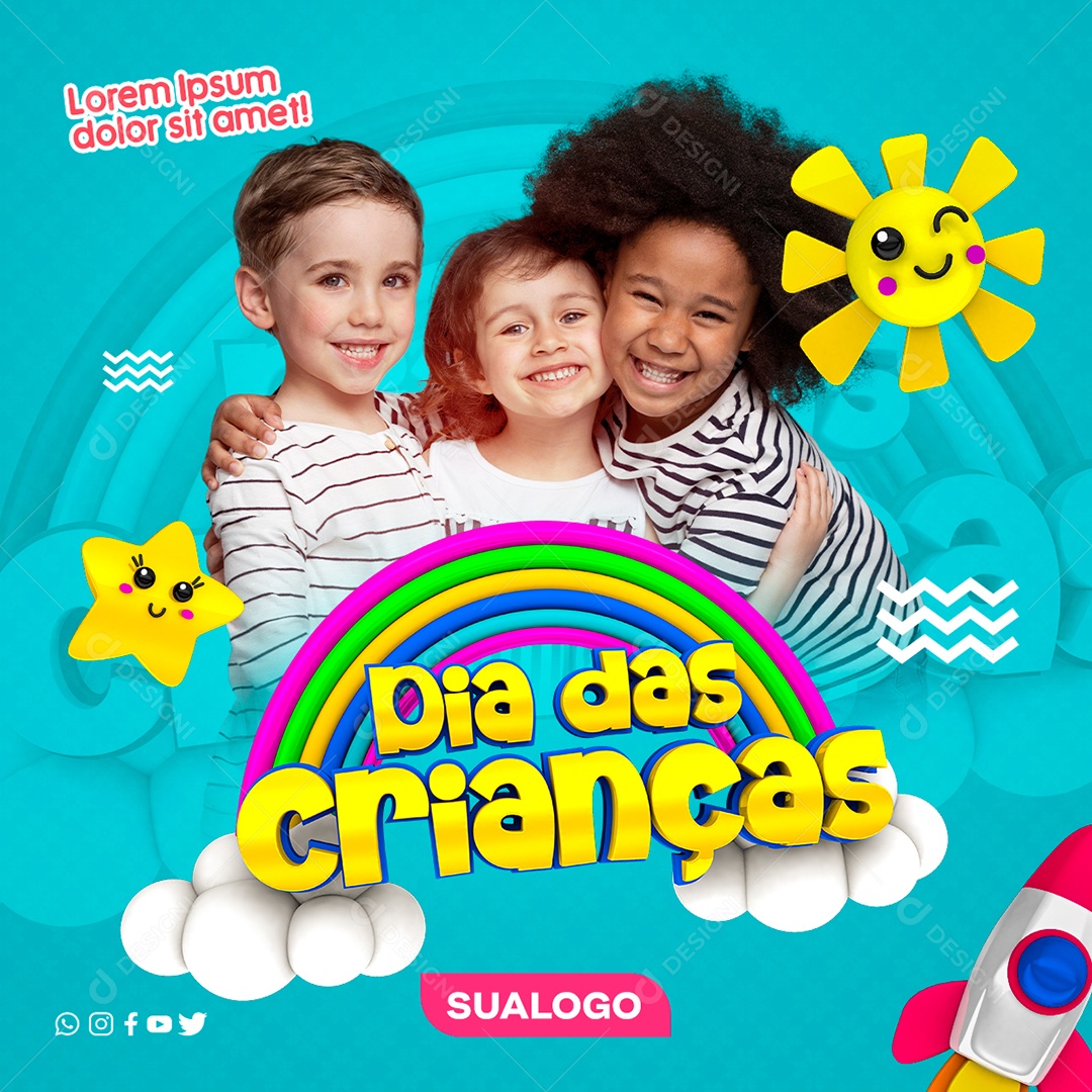 Promoção Feliz Dia Das Crianças Data Comemorativa Social Media PSD Editável