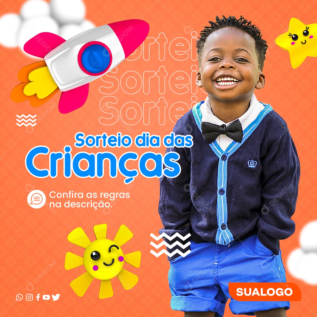 Feliz Dia Das Crianças Data Comemorativa Social Media PSD Editável