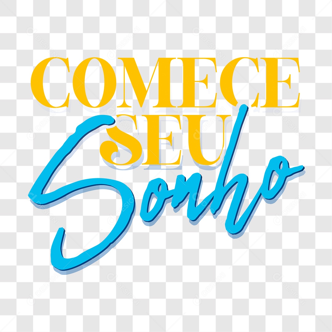 Lettering Comece Seu Sonho EPS + PNG