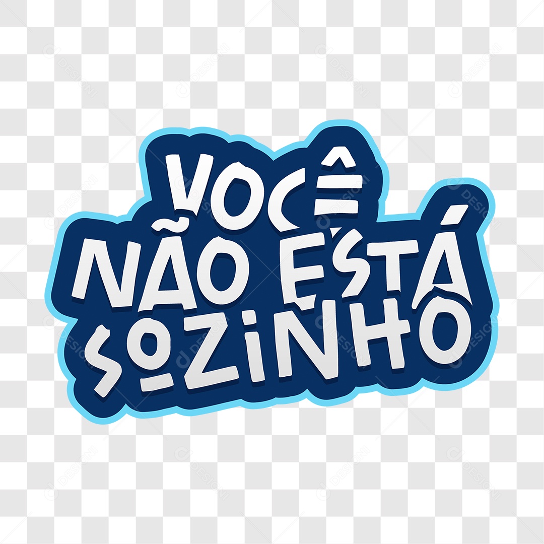 Lettering Você Não Está Sozinho EPS + PNG Transparente