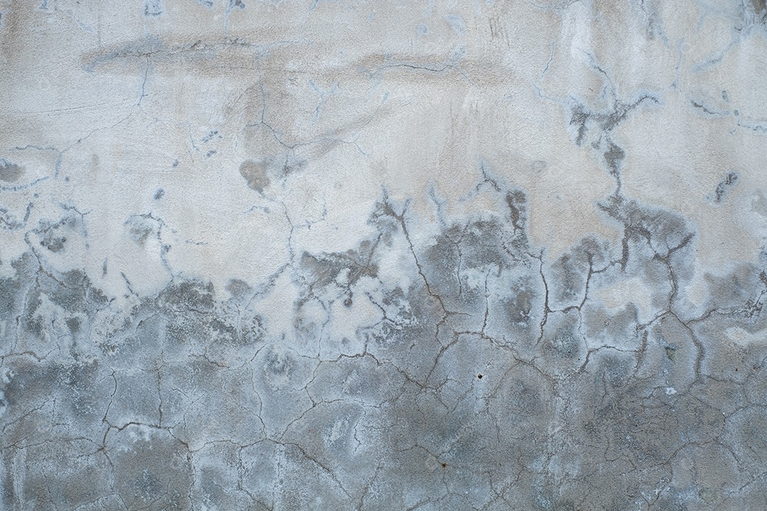 Velho muro de concreto na cor preto e branco, parede de cimento, quebrado