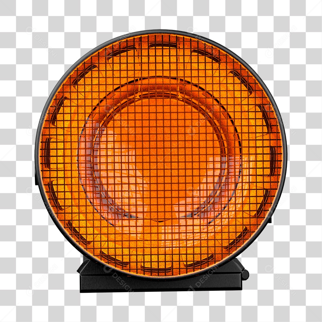 Refletor de Luz Com Luz Amarela Elemento 3D para Composição PNG