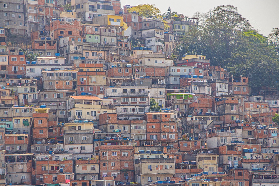 Favela do Cantagalo no bairro de Ipanema do Rio de Janeiro Brasil.