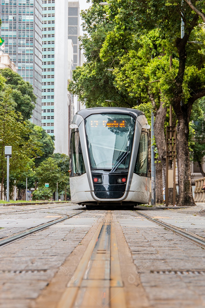 Trem VLT no centro do Rio de Janeiro Brasil.