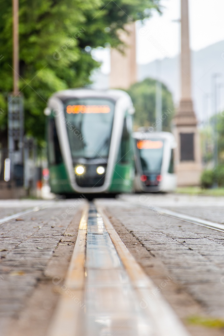 Trem VLT no centro do Rio de Janeiro Brasil.